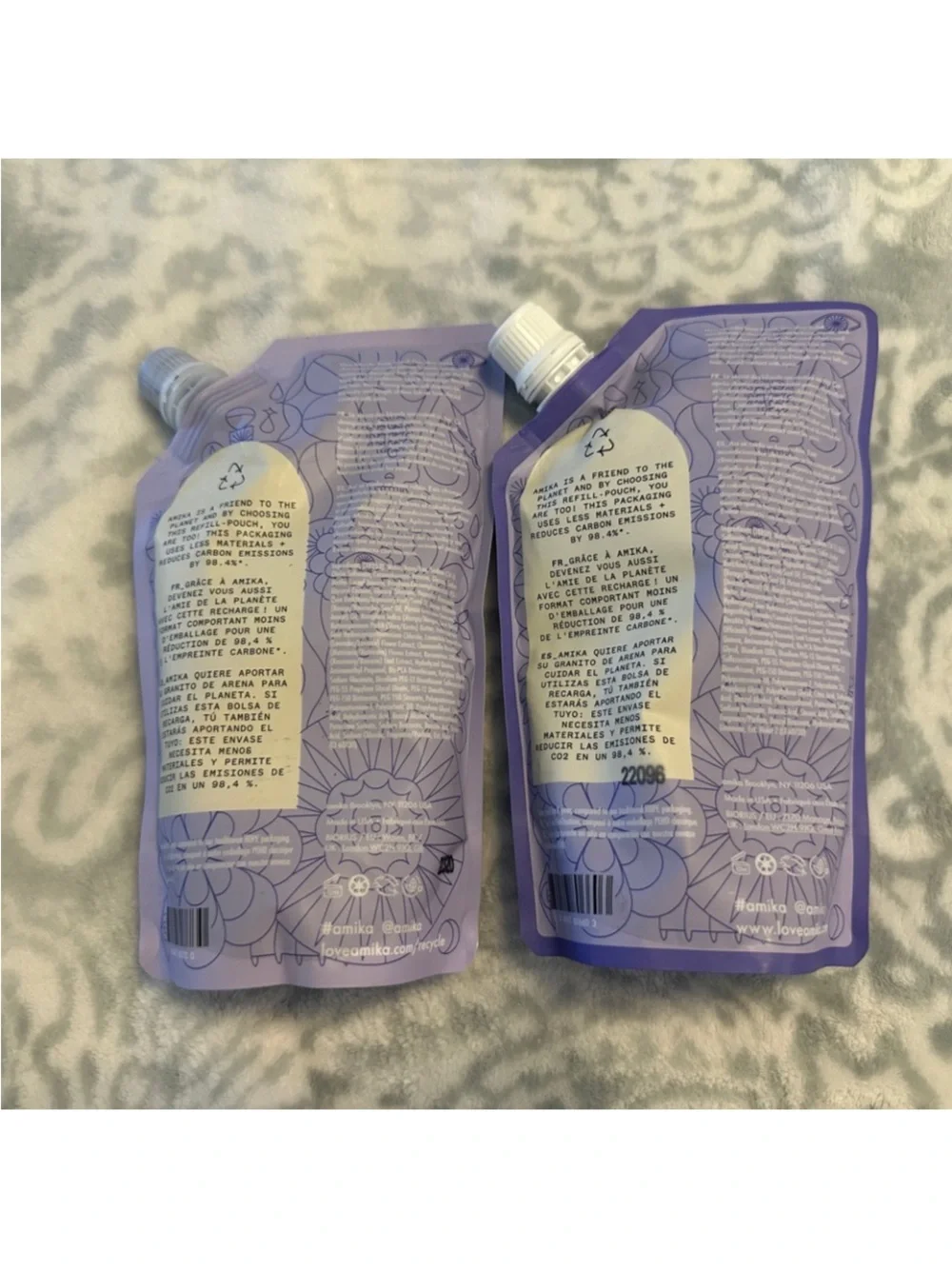 amika Bust Your Brass Cool Blonde Repair Shampoo & Conditioner Refill - Purple